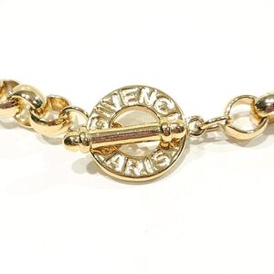 Givenchy Logo Necklace Toggle Chunky Gold Tone Rolo Chain Vintage 80s 90s Paris